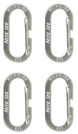 Карабин металлический NiteIze MicroLink Stainless (4шт) - Фото 2 большая
