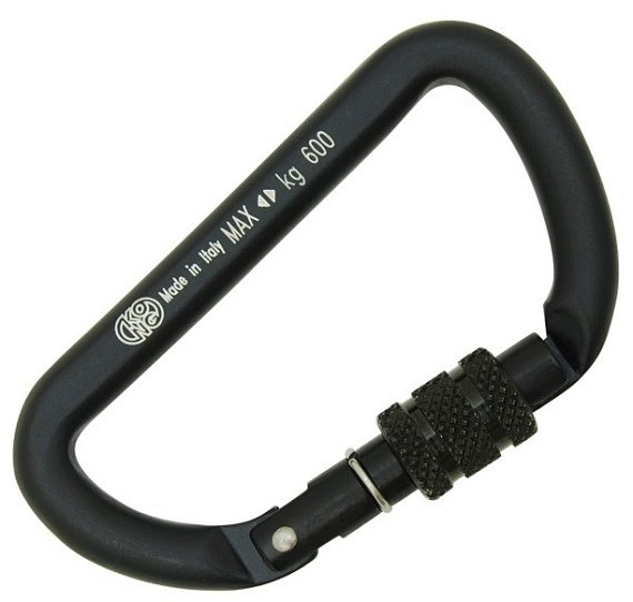 Карабин Kong Mini D Screw All Anod Black - Фото 1 большая