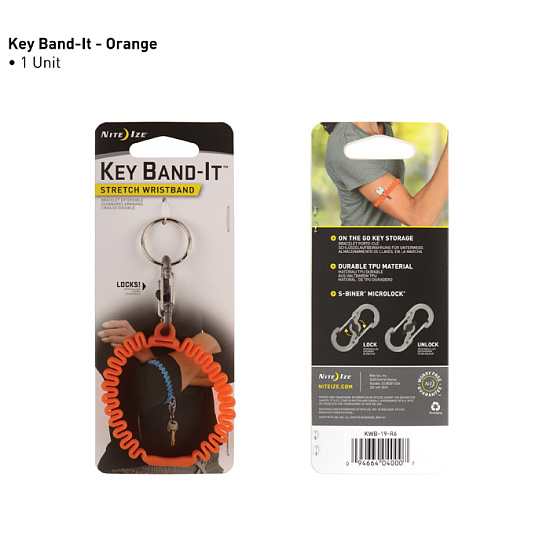 Браслет для ключей Nite Ize KeyBand-It Orange - Фото 5 большая