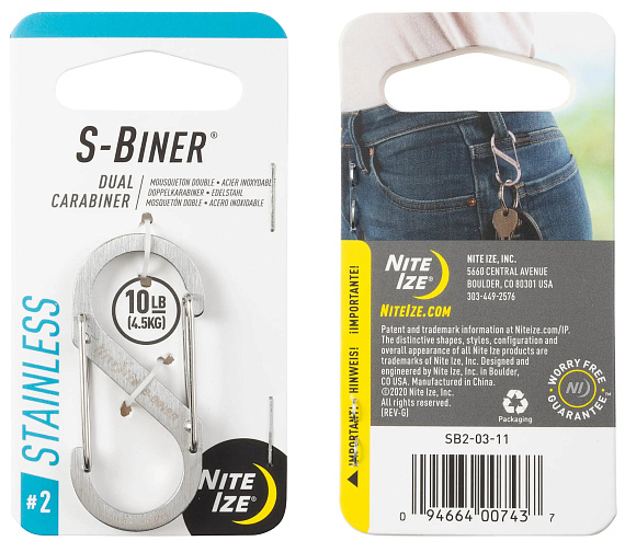 Карабин Nite Ize S-Biner #2 Steel - Фото 1 большая