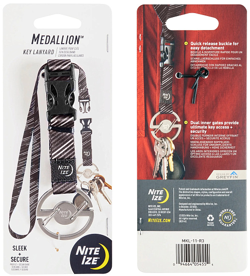 Брелок Nite Ize Medallion Key Lanyard Cтальной - Фото 1 большая