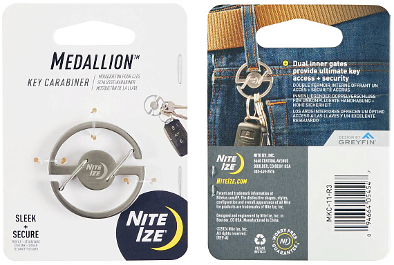 Брелок Nite Ize Medallion Key Carabiner Cтальной - Фото 1 большая