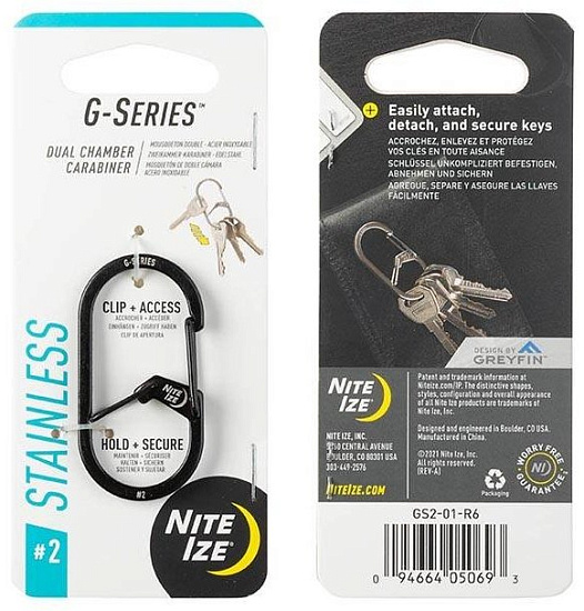 Карабин металлический Nite Ize G-Biner 2 Черный - Фото 1 большая