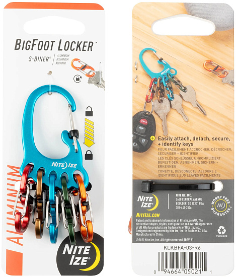Брелок для ключей Nite Ize BigFoot Locker KeyRack Aluminum - Фото 1 большая