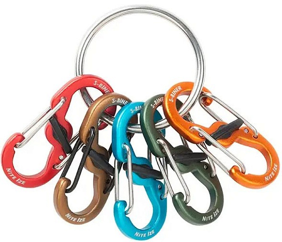 Брелок для ключей Nite Ize KeyRing Locker S-biner Aluminum - Фото 2 большая