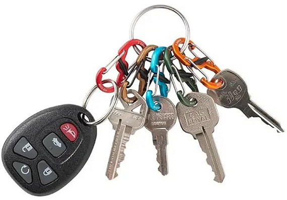 Брелок для ключей Nite Ize KeyRing Locker S-biner Aluminum - Фото 3 большая