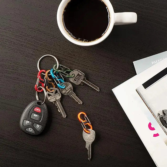 Брелок для ключей Nite Ize KeyRing Locker S-biner Aluminum - Фото 6 большая