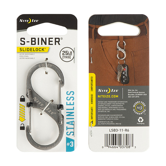 Карабин Nite Ize S-Biner® SlideLock® Stainless Steel #3 - Фото 1 большая