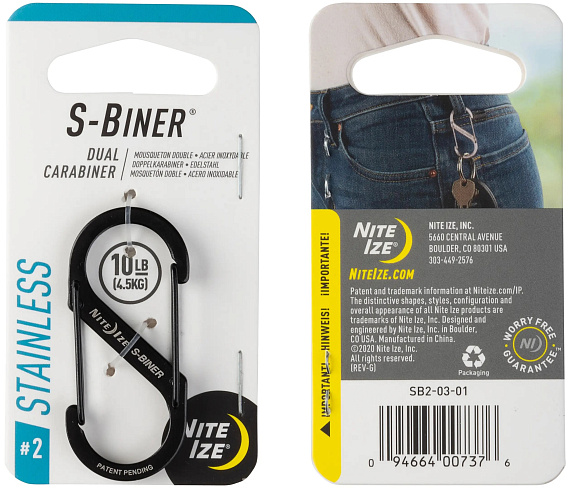 Карабин Nite Ize S-Biner #2 Black - Фото 1 большая