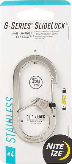 Карабин Nite Ize G-Series SlideLock Dual Chamber Stainless Steel #4 - Фото 1 большая
