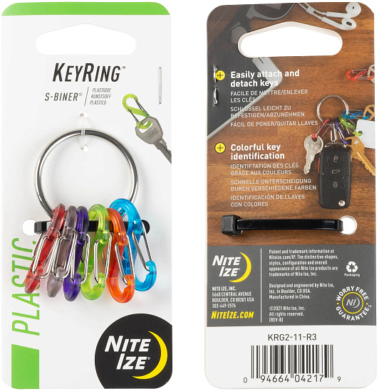 Брелок Nite Ize KeyRing S-Biner Stainless - Фото 1 большая