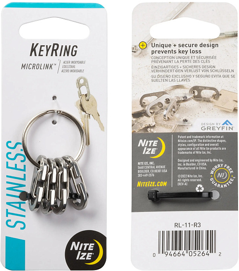 Брелок для ключей Nite Ize Keyring Microlink Stainless - Фото 1 большая