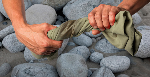 Полотенце Sea to Summit Pocket L Orange - Фото 6 большая