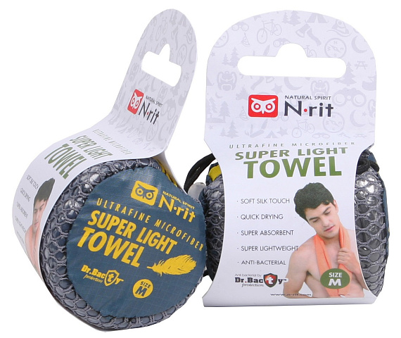 Полотенце N-rit Super Light Towel XL 63.5x150 Dark Grey - Фото 3 большая