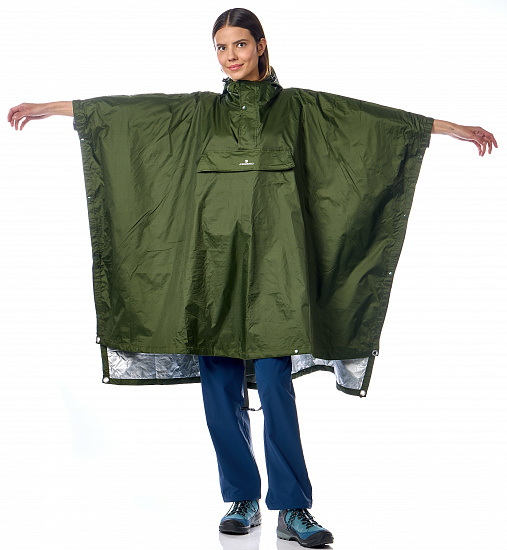 Пончо Ferrino Todomodo Ripstop Olive Green - Фото 4 большая