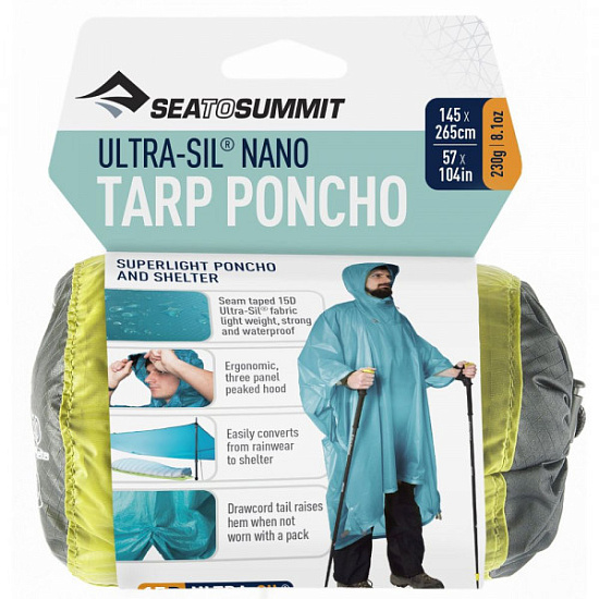 Пончо Sea to Summit Ultra-Sil™ 15D Tarp Poncho Lime - Фото 1 большая
