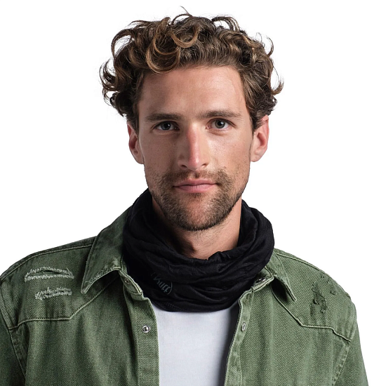 Балаклава Buff Merino Lightweight Solid Black - Фото 4 большая