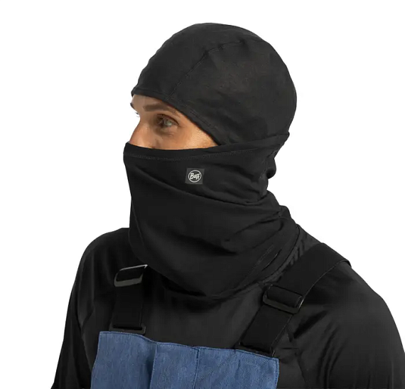 Балаклава Buff Tech Fleece Solid Black - Фото 3 большая