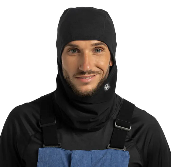 Балаклава Buff Tech Fleece Solid Black - Фото 4 большая