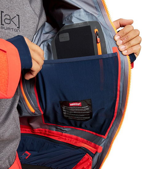 Куртка мужская Burton Ak Gore Hover Pro Fiesta Red/Clownfish Orange - Фото 4 большая