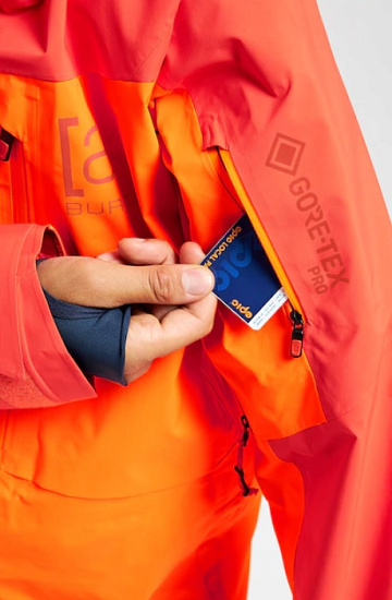 Куртка мужская Burton Ak Gore Hover Pro Fiesta Red/Clownfish Orange - Фото 6 большая