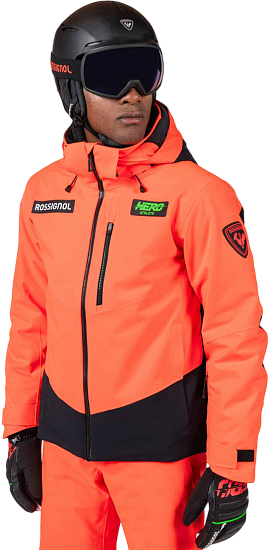 Куртка мужская Rossignol Hero Blackside Neon Red - Фото 2 большая