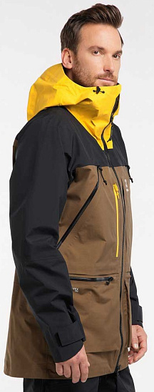 Куртка мужская Haglofs Vassi GTX Pro Teak Brown/Pumpkin Yellow - Фото 5 большая