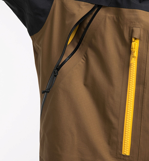 Куртка мужская Haglofs Vassi GTX Pro Teak Brown/Pumpkin Yellow - Фото 8 большая