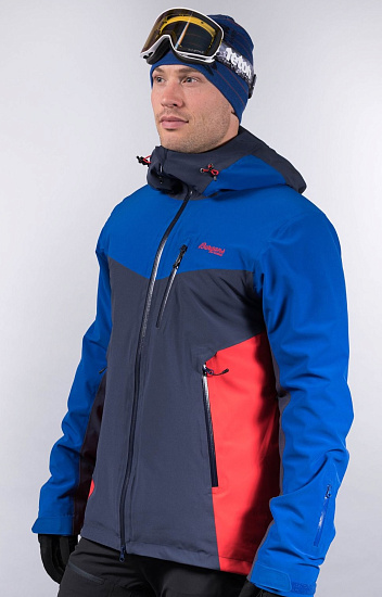 Куртка мужская Bergans Oppdal Ins Dk RoyalBlue/Navy/FireRed - Фото 2 большая