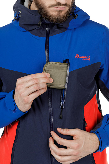 Куртка мужская Bergans Oppdal Ins Dk RoyalBlue/Navy/FireRed - Фото 12 большая