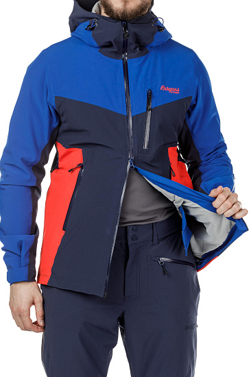 Куртка мужская Bergans Oppdal Ins Dk RoyalBlue/Navy/FireRed - Фото 15 большая