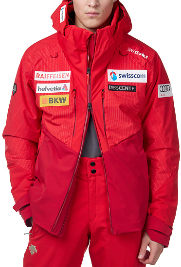 Куртка мужская Descente S.I.O Insulated Swiss National Team Replica Electric Red - Фото 5 большая