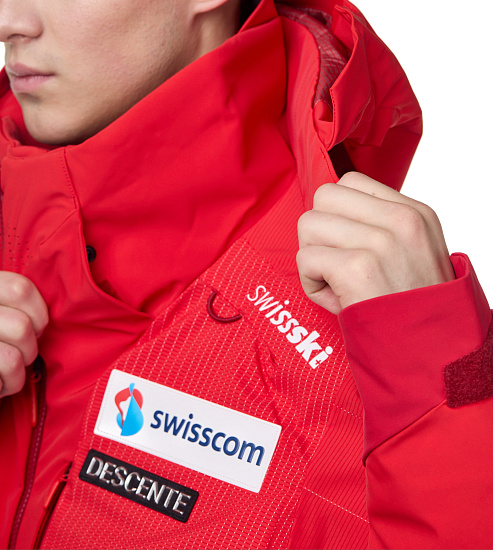 Куртка мужская Descente S.I.O Insulated Swiss National Team Replica Electric Red - Фото 10 большая