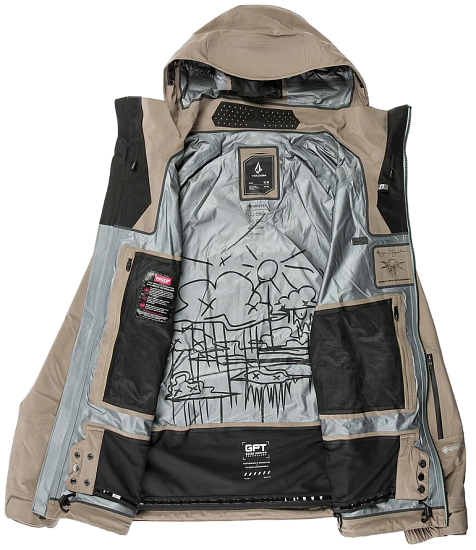 Куртка мужская Volcom Guch Stretch Gore Chestnut Brown - Фото 3 большая
