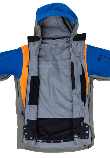 Куртка мужская Norrona Lofoten Gore-Tex Pro Castor Grey/Orange Popsicle - Фото 5 большая