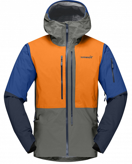 Куртка мужская Norrona Lofoten Gore-Tex Pro Castor Grey/Orange Popsicle - Фото 1 большая