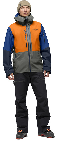 Куртка мужская Norrona Lofoten Gore-Tex Pro Castor Grey/Orange Popsicle - Фото 3 большая