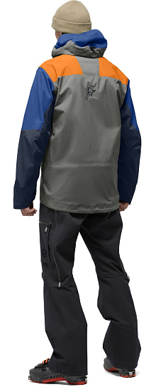 Куртка мужская Norrona Lofoten Gore-Tex Pro Castor Grey/Orange Popsicle - Фото 4 большая