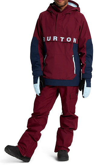 Куртка мужская Burton Frostner Anorak Mulled Berry/Dress Blue - Фото 3 большая