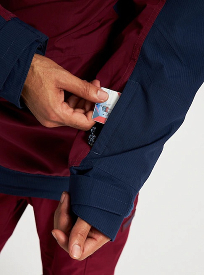 Куртка мужская Burton Frostner Anorak Mulled Berry/Dress Blue - Фото 4 большая