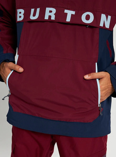 Куртка мужская Burton Frostner Anorak Mulled Berry/Dress Blue - Фото 6 большая
