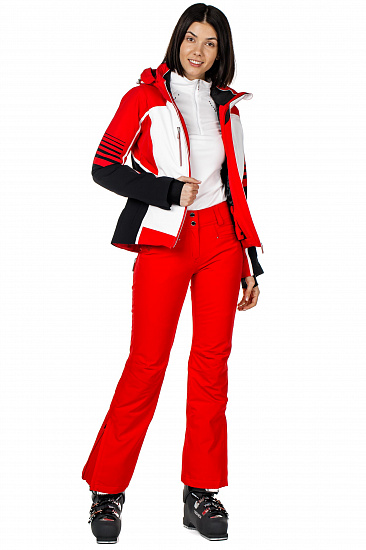 Куртка женская Descente Evangeline Super White/Electric Red - Фото 3 большая