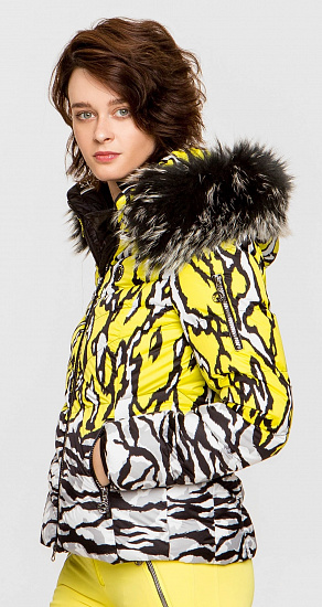 Куртка женская SportAlm Top Druck m.Kap+P Yellow - Фото 3 большая