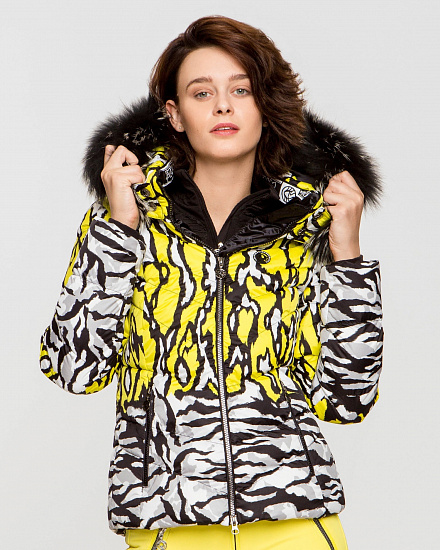 Куртка женская SportAlm Top Druck m.Kap+P Yellow - Фото 4 большая