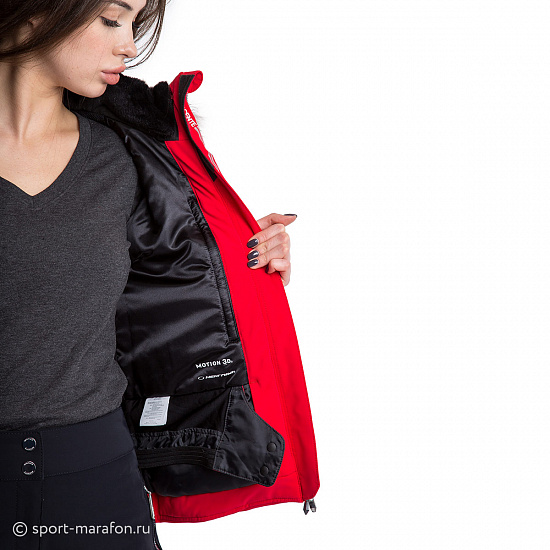 Куртка женская Descente Raven D7-9323 Fur Electric Red - Фото 11 большая