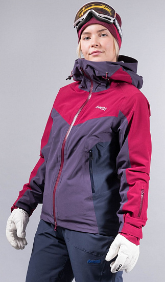 Куртка женская Bergans Oppdal Ins BeetRed/PurpleVelvet/Navy - Фото 2 большая
