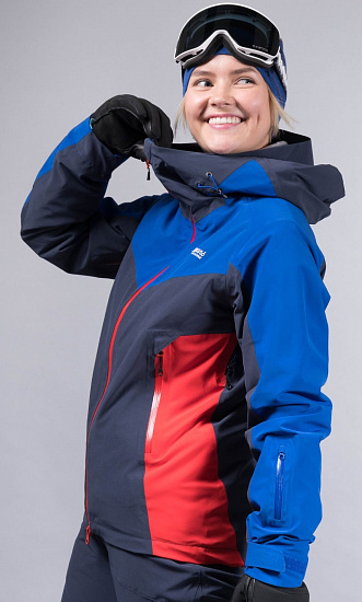 Куртка женская Bergans Oppdal Ins Dk RoyalBlue/Navy/FireRed - Фото 2 большая