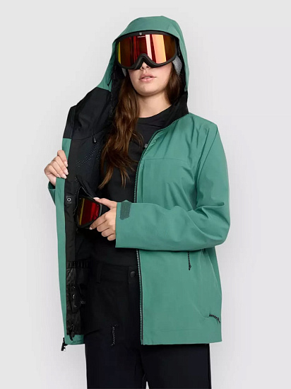 Куртка женская Volcom Cloudbreaker Stretch 30K Spruce Green - Фото 3 большая