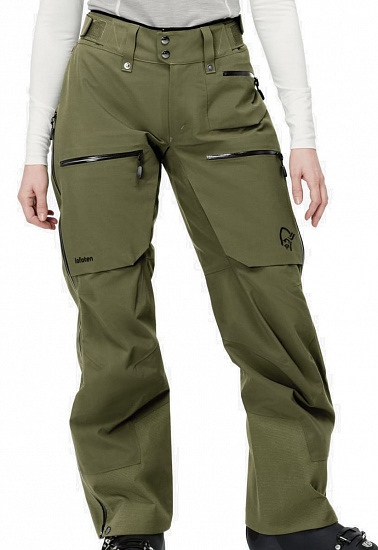 Брюки женские Norrona Lofoten Gore-Tex Pro Olive Night - Фото 3 большая