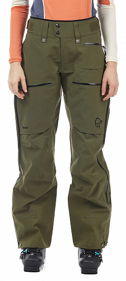 Брюки женские Norrona Lofoten Gore-Tex Pro Olive Night - Фото 6 большая